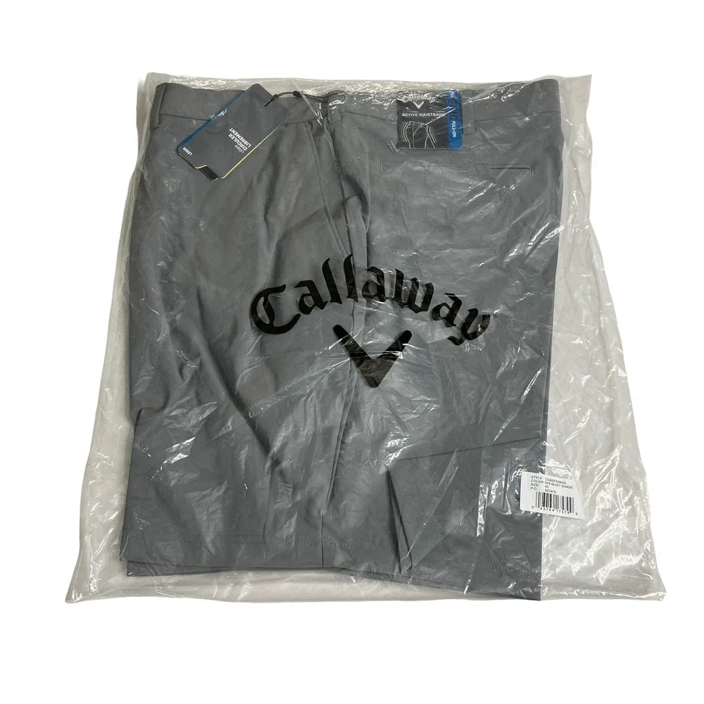 Callaway Epic Pull On Shorts Mens 42 Grey Quiet Shade Golf‎ Performance Stretch